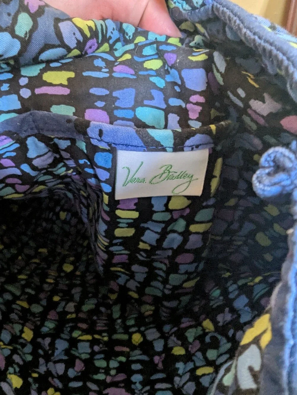 Vera Bradley (RETIRED PATTERN) Indigo Pop Blue Flower Tote Bag - RARE - Picture 2 of 7